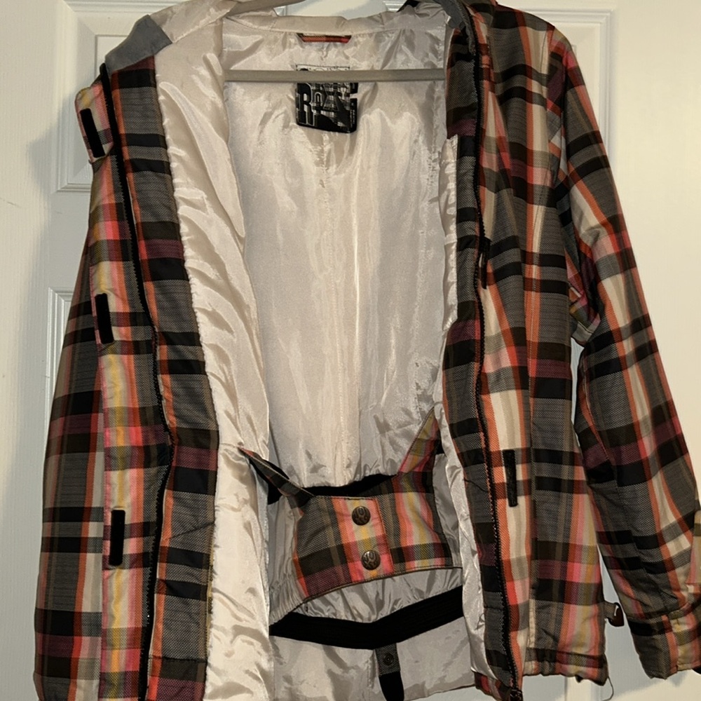 Roxy Multicolor Plaid Winter Jacket - image 8